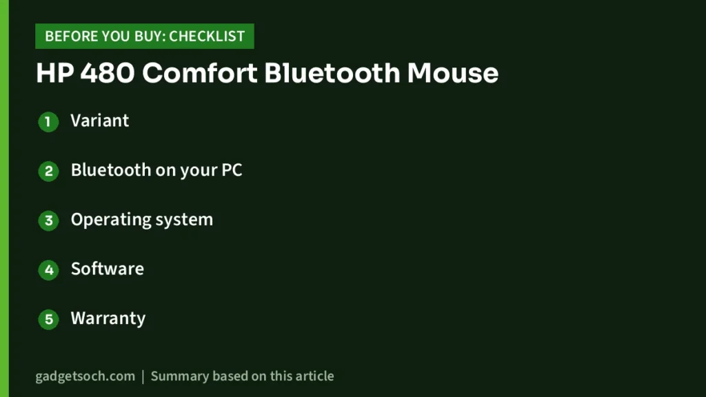 HP 480 Comfort Bluetooth Mouse buying checklist