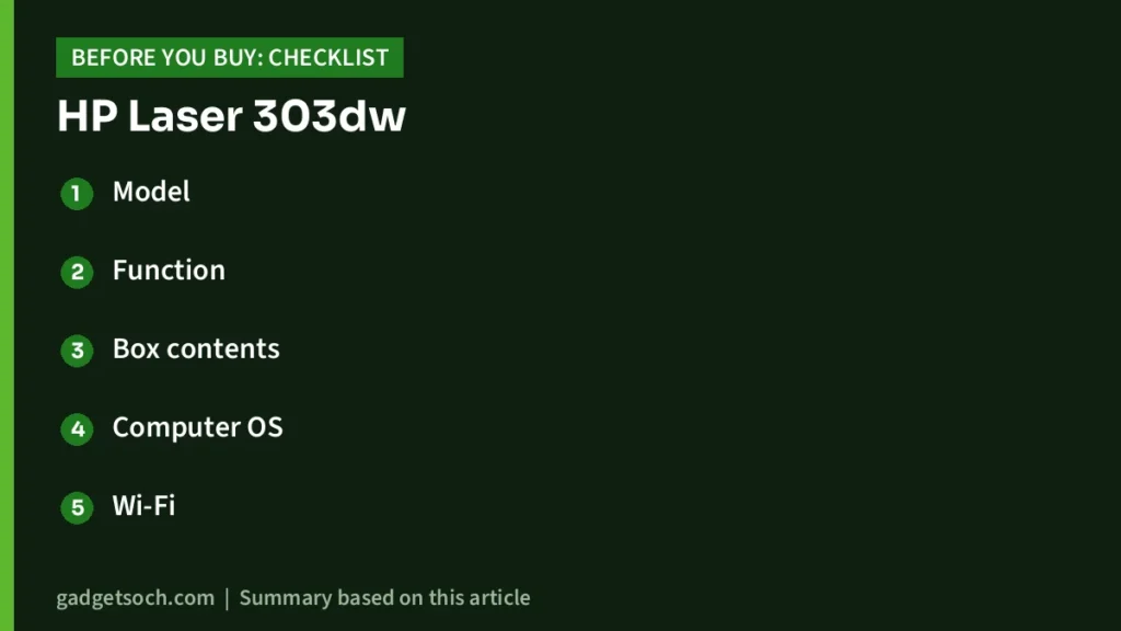 HP Laser 303dw buying checklist