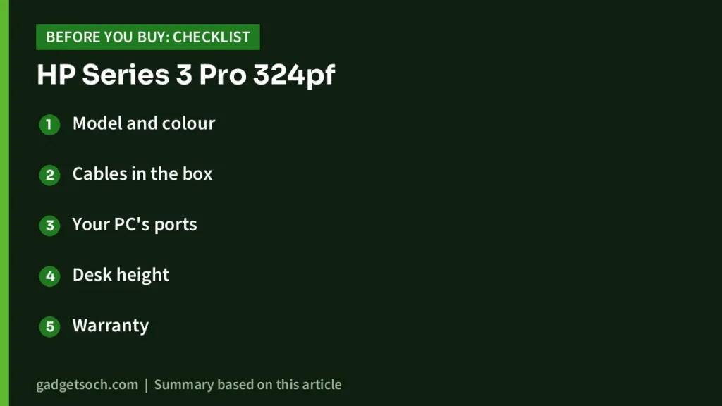 HP Series 3 Pro 324pf buying checklist