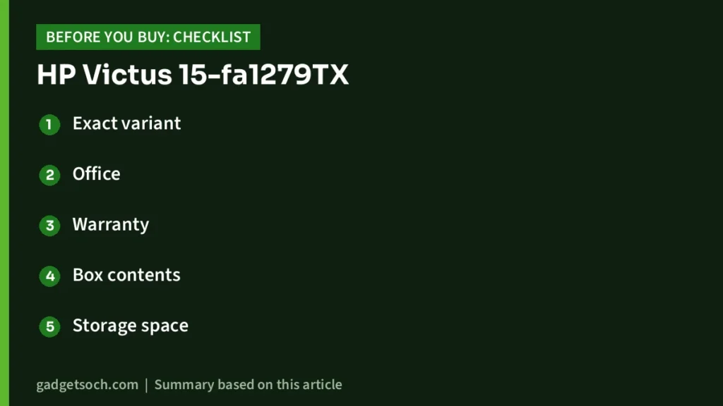 HP Victus 15-fa1279TX buying checklist