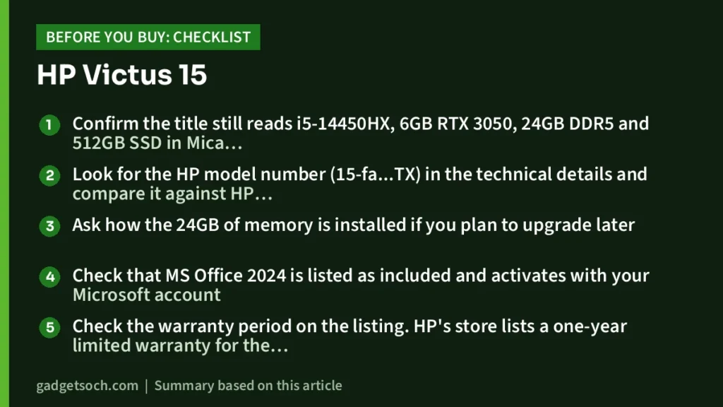 HP Victus buying checklist