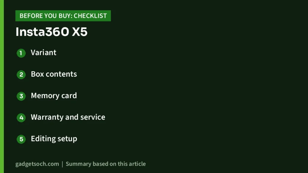Insta360 X5 buying checklist