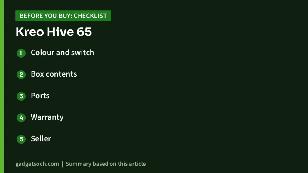Kreo Hive 65 buying checklist