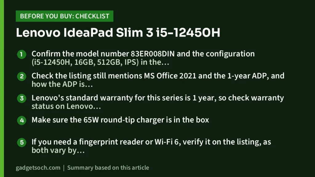 Lenovo IdeaPad Slim 3 buying checklist