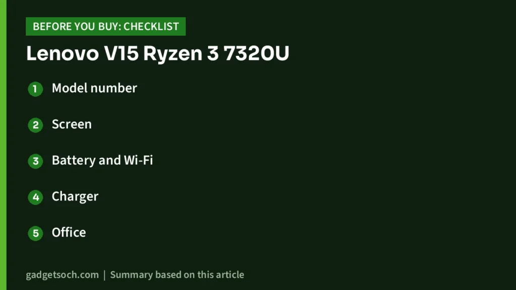 Lenovo V15 buying checklist