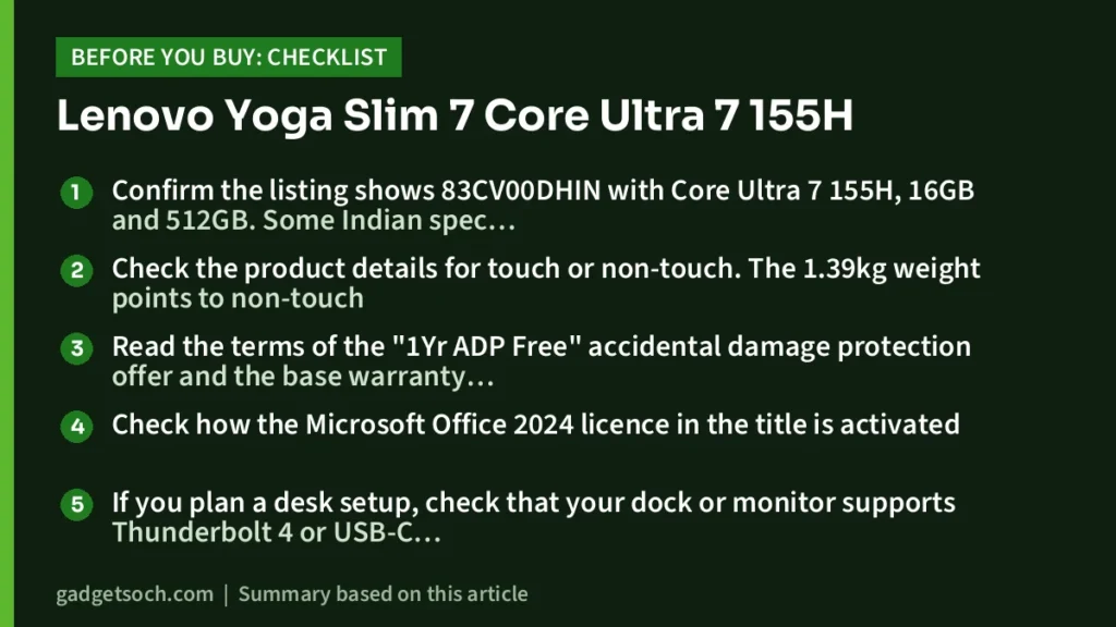 Lenovo Yoga Slim 7 buying checklist