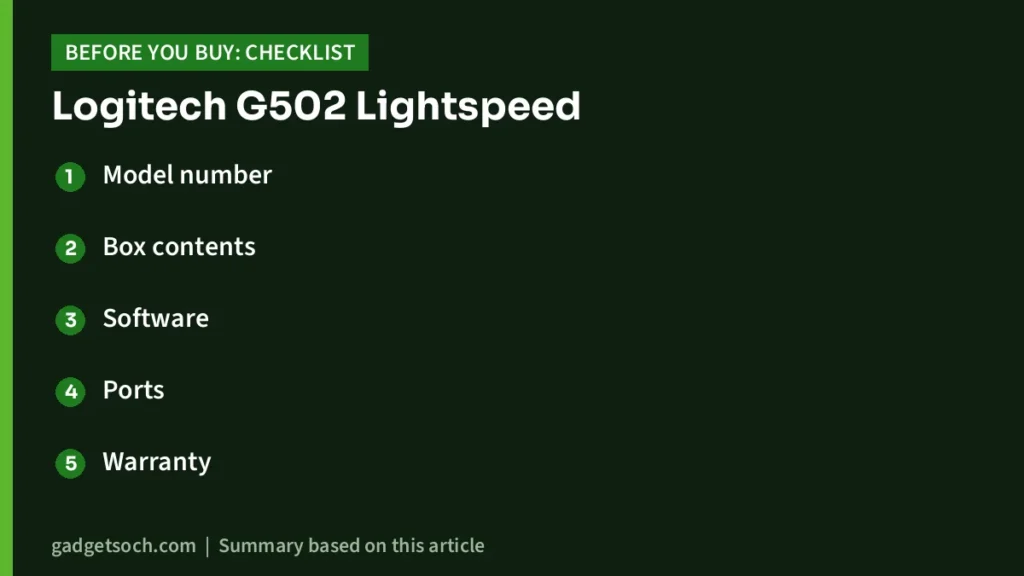 Logitech G502 Lightspeed buying checklist