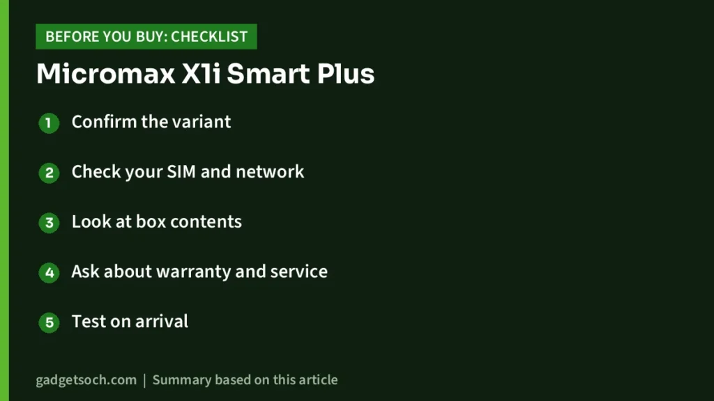 Micromax X1i Smart Plus buying checklist