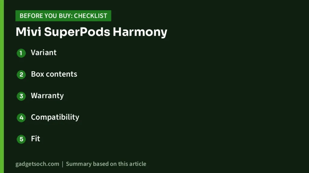 Mivi SuperPods Harmony buying checklist