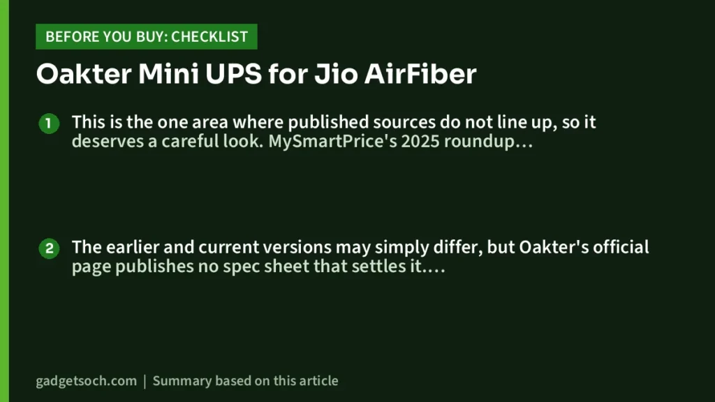 Oakter Mini UPS buying checklist