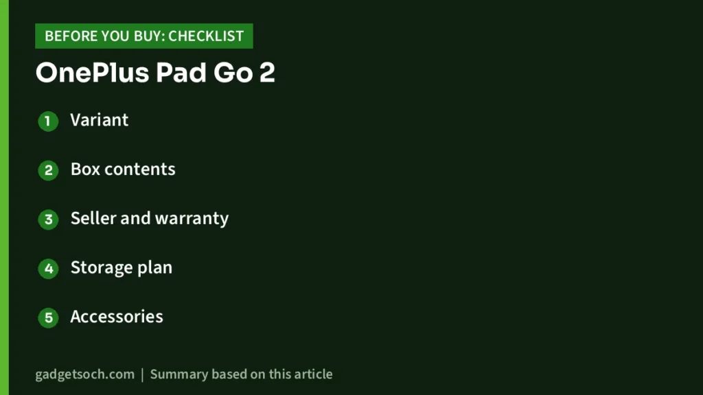 OnePlus Pad Go 2 buying checklist