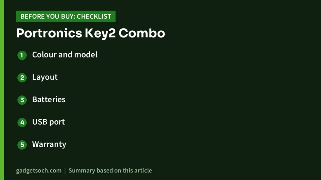 Portronics Key2 Combo buying checklist