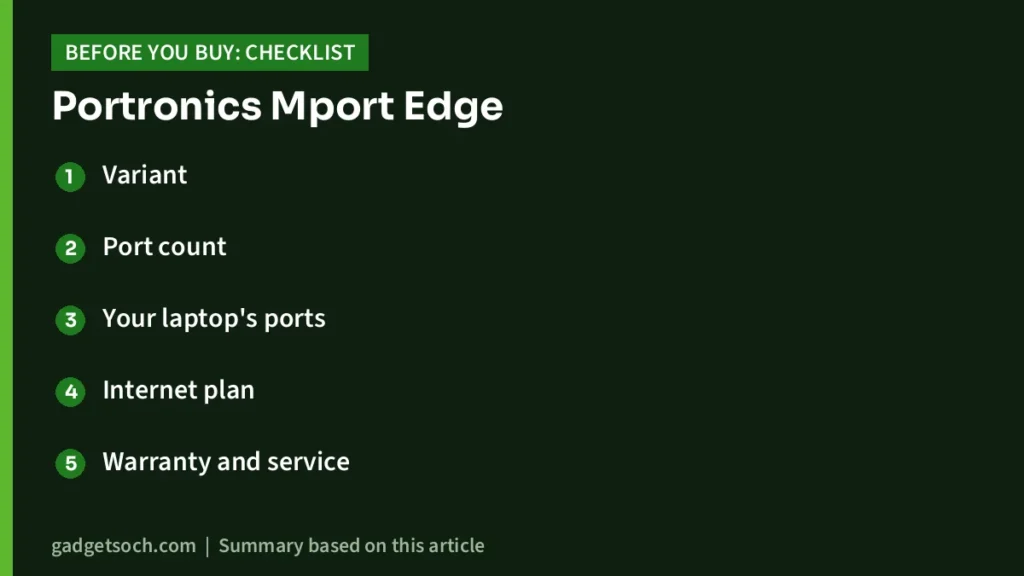Portronics Mport Edge buying checklist