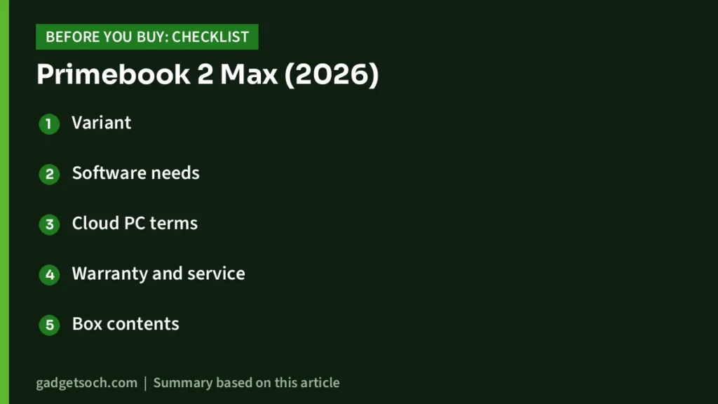 Primebook 2 Max buying checklist