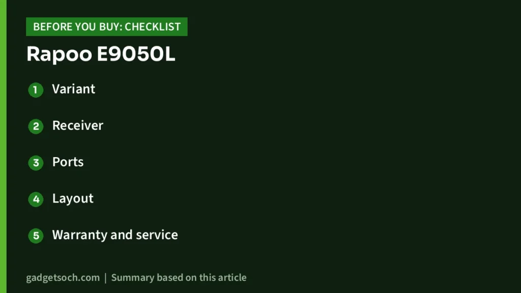 Rapoo E9050L buying checklist