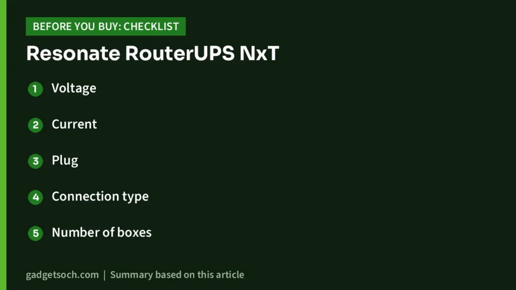 Resonate RouterUPS NxT buying checklist