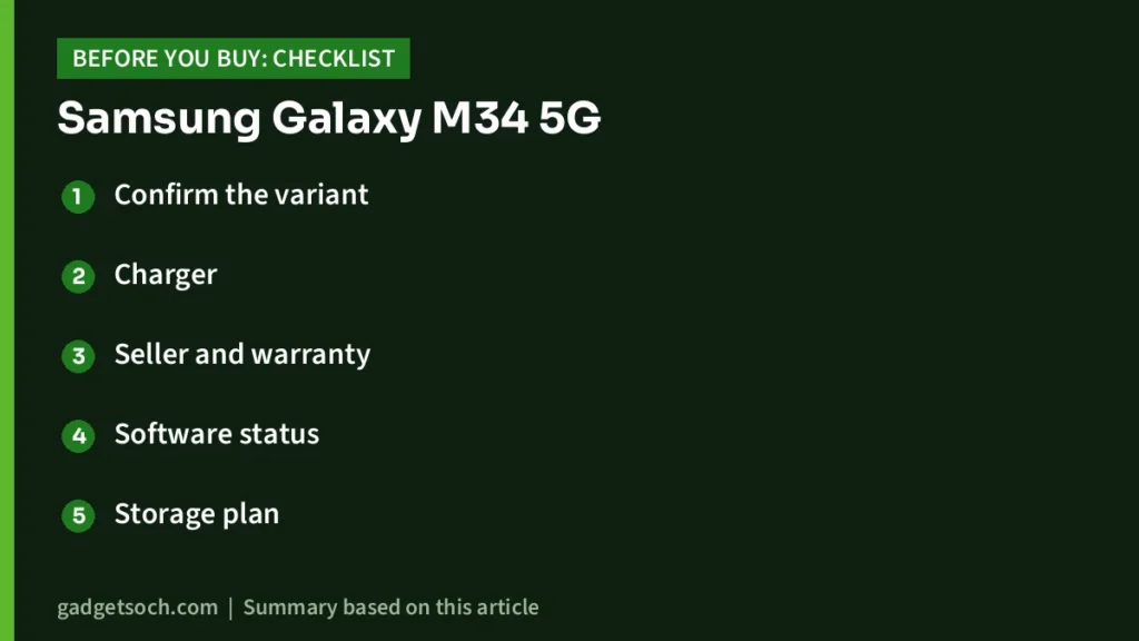 Galaxy M34 5G buying checklist