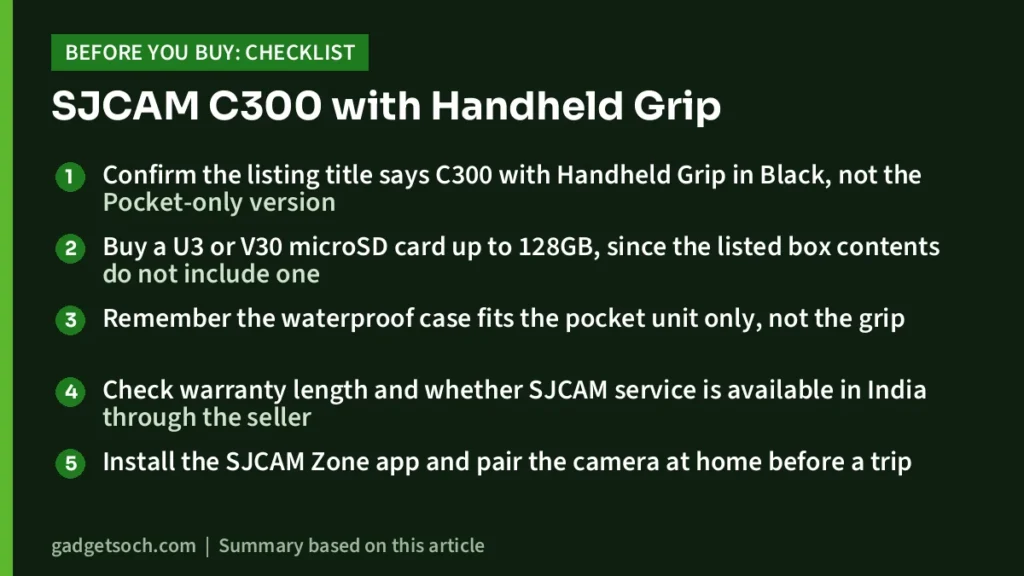 SJCAM C300 buying checklist