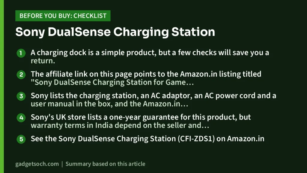 Sony DualSense Charging Station buying checklist
