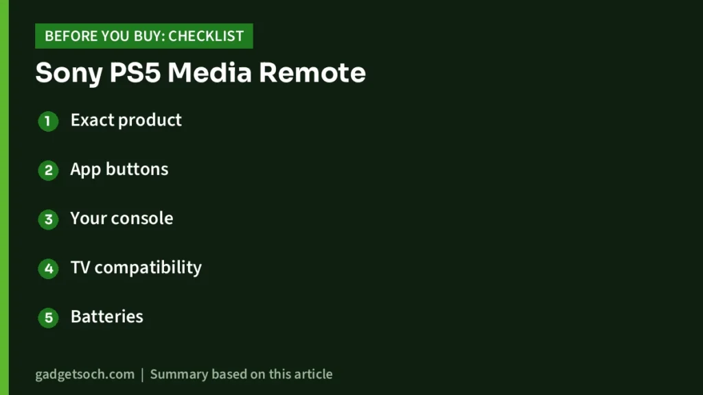 PS5 Media Remote buying checklist