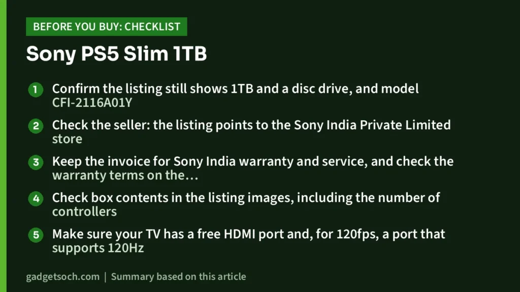 Sony PS5 buying checklist
