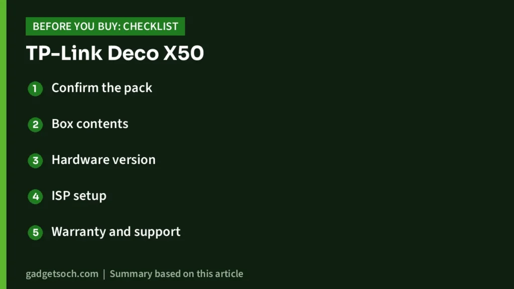 Deco X50 buying checklist