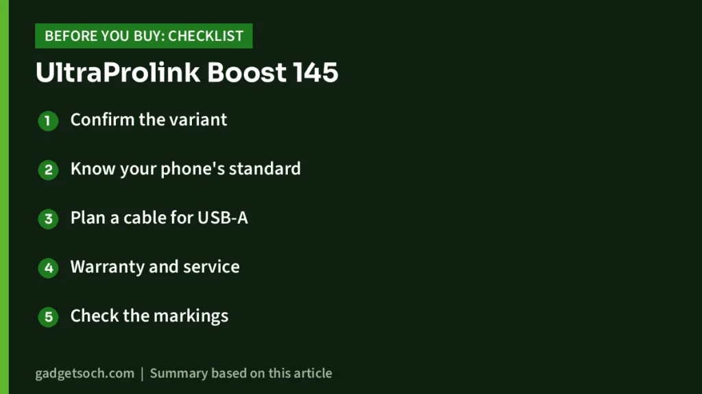 UltraProlink Boost 145 buying checklist