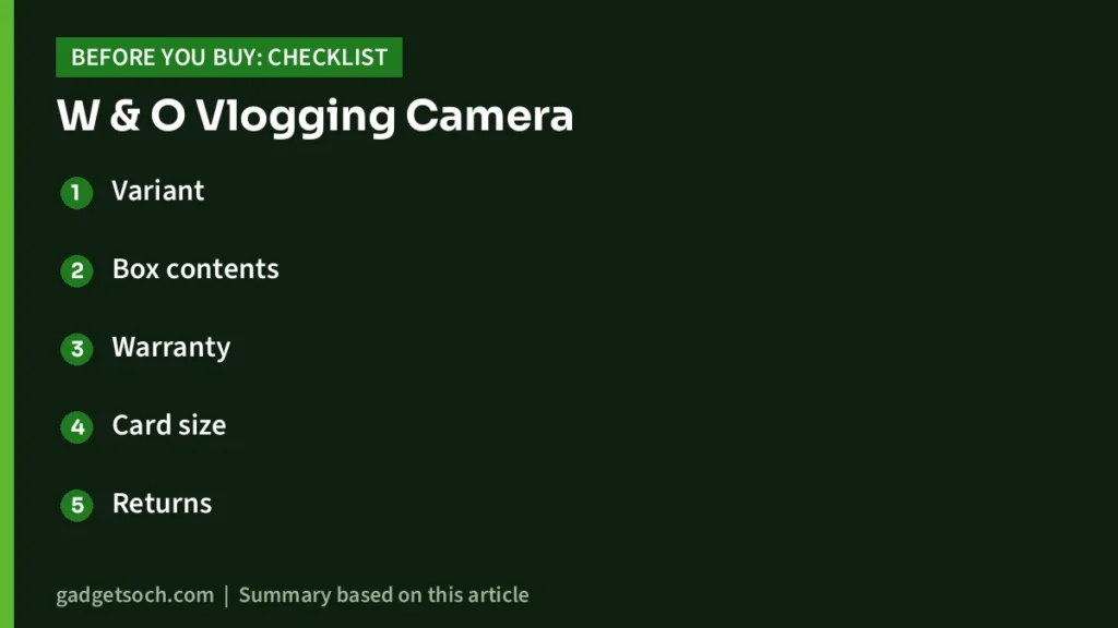 Vlogging Camera buying checklist