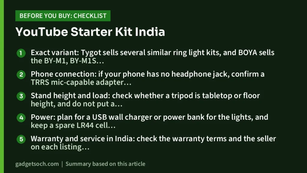 Starter Kit: buying checklist