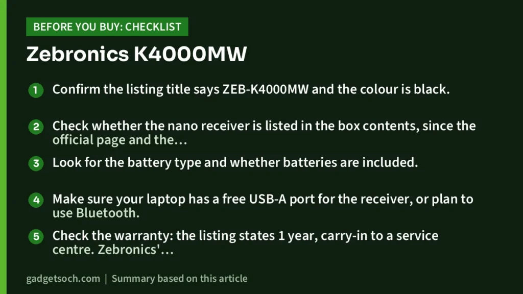 Zebronics K4000MW buying checklist