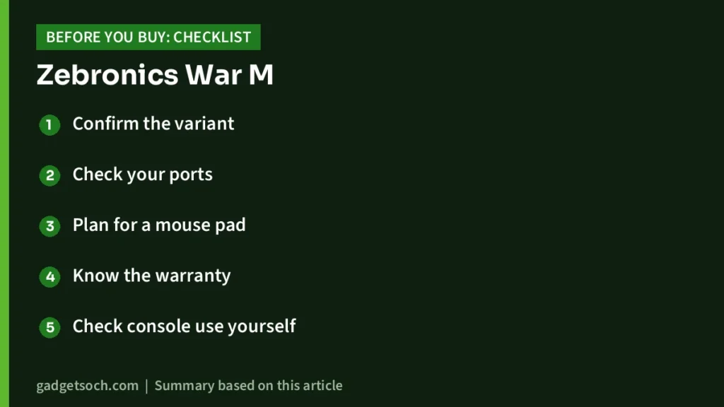 Zebronics War M buying checklist