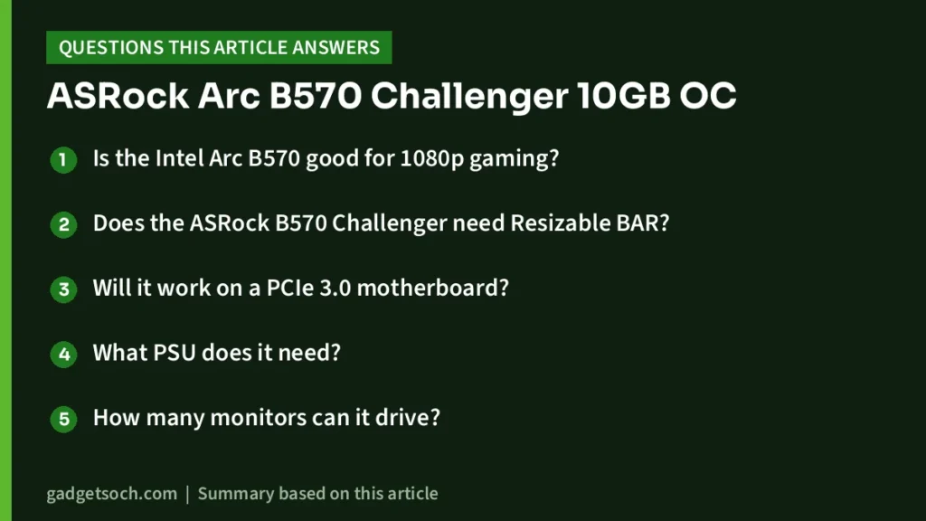 Arc B570 Challenger 10GB OC questions answered in this review