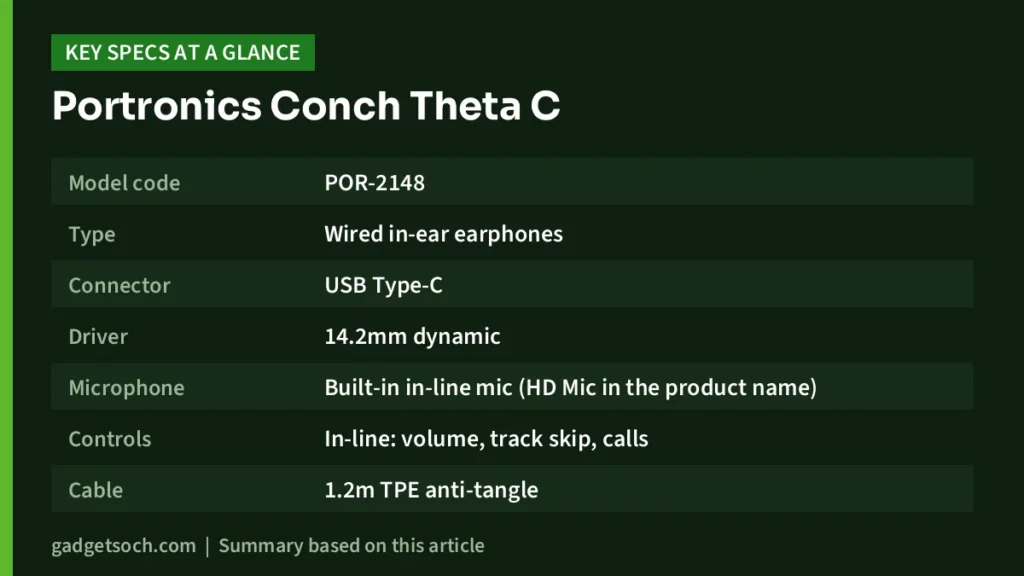 Conch Theta C key specs at a glance
