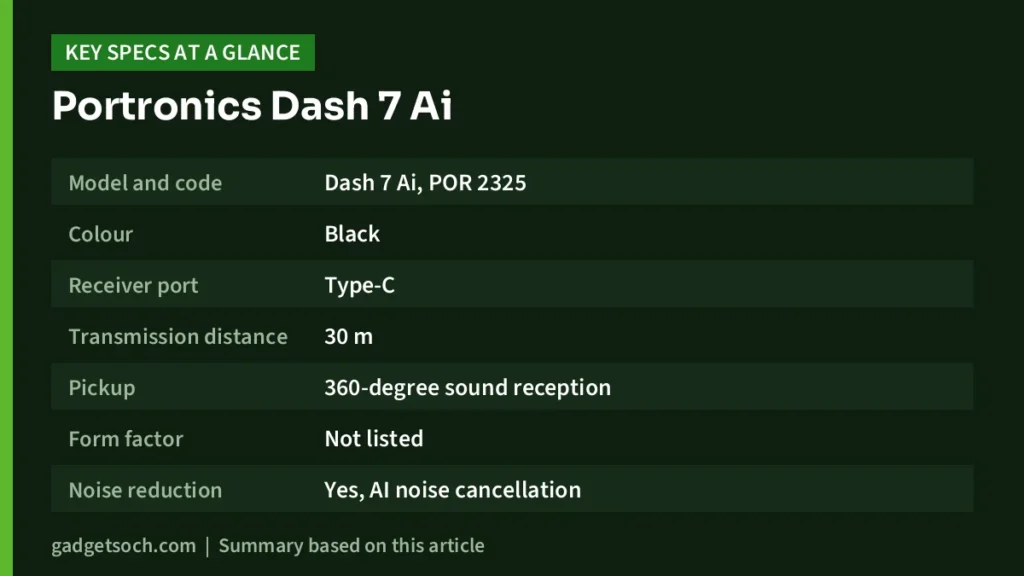 Dash 7 Ai key specs at a glance