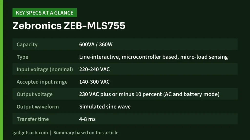 MLS755 key specs at a glance