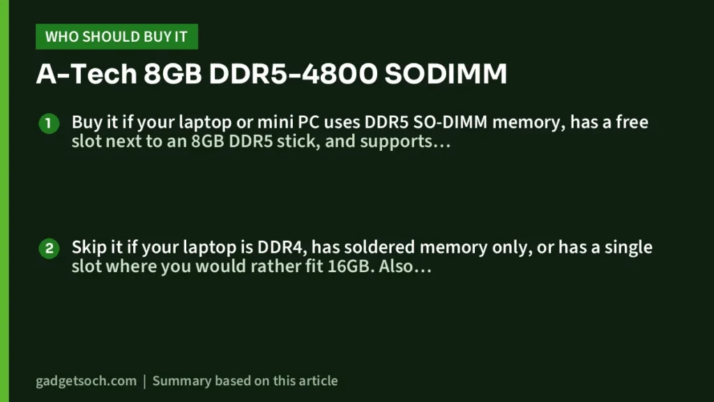 Who should buy the A-Tech 8GB DDR5-4800 SODIMM