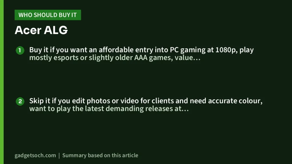 Who should buy the Acer ALG