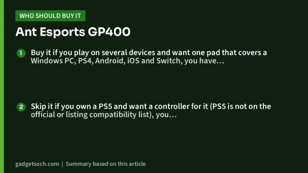 Who should buy the Ant Esports GP400