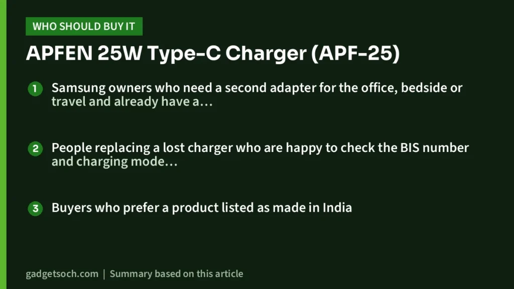 Who should buy the APFEN 25W Type-C Charger