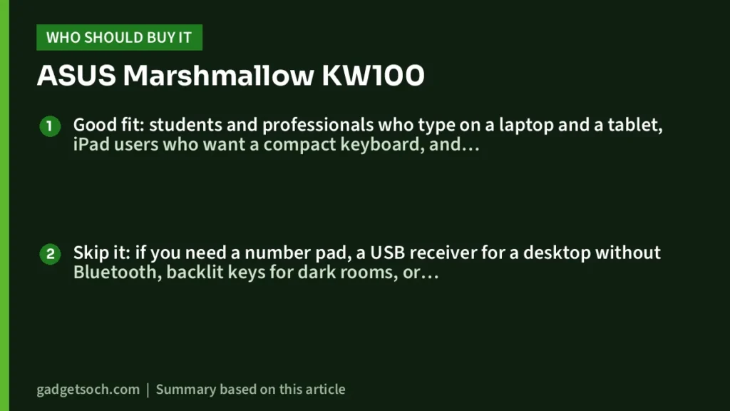 Who should buy the ASUS Marshmallow KW100