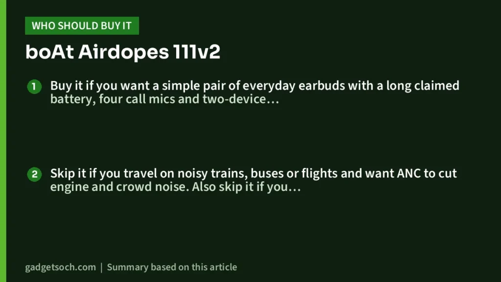 Who should buy the boAt Airdopes 111v2