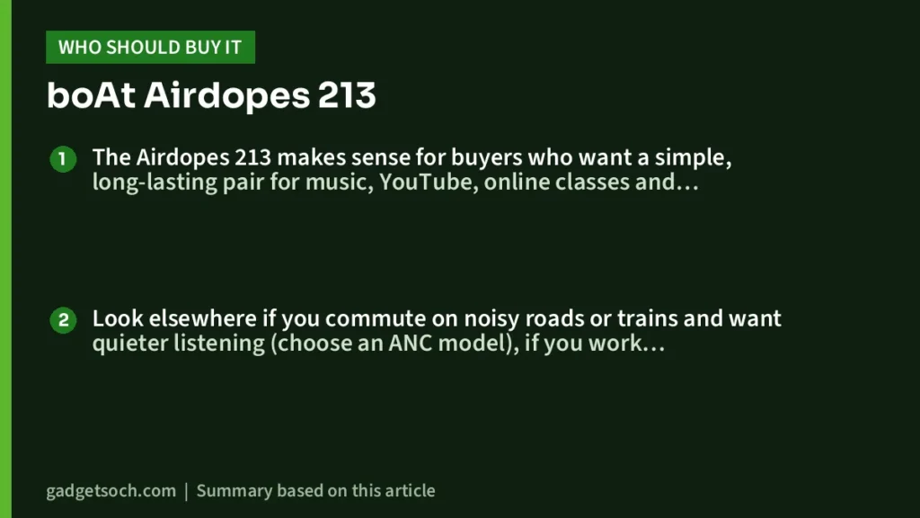 Who should buy the Airdopes 213