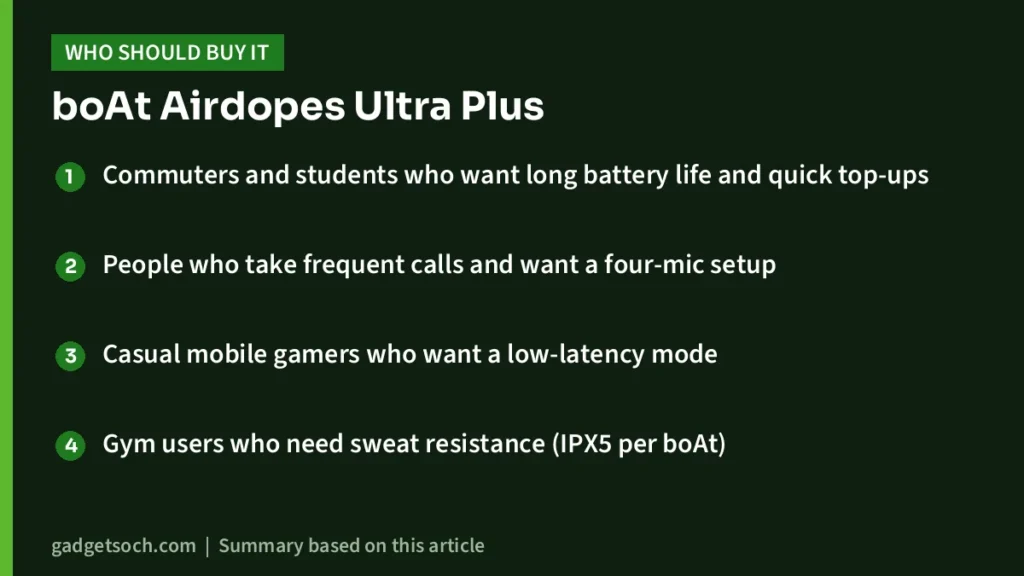 Who should buy the boAt Airdopes Ultra Plus