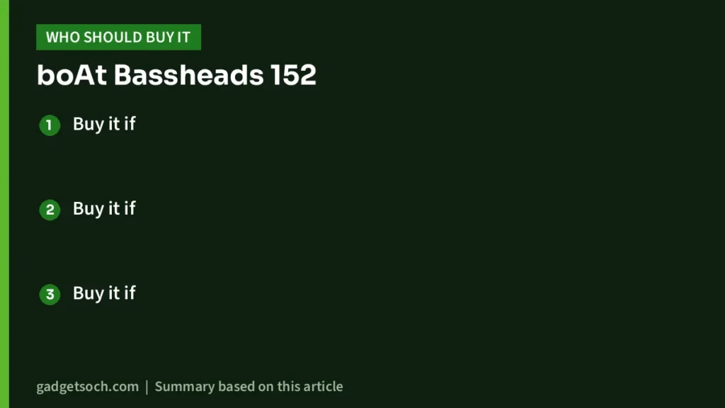Who should buy the boAt Bassheads 152