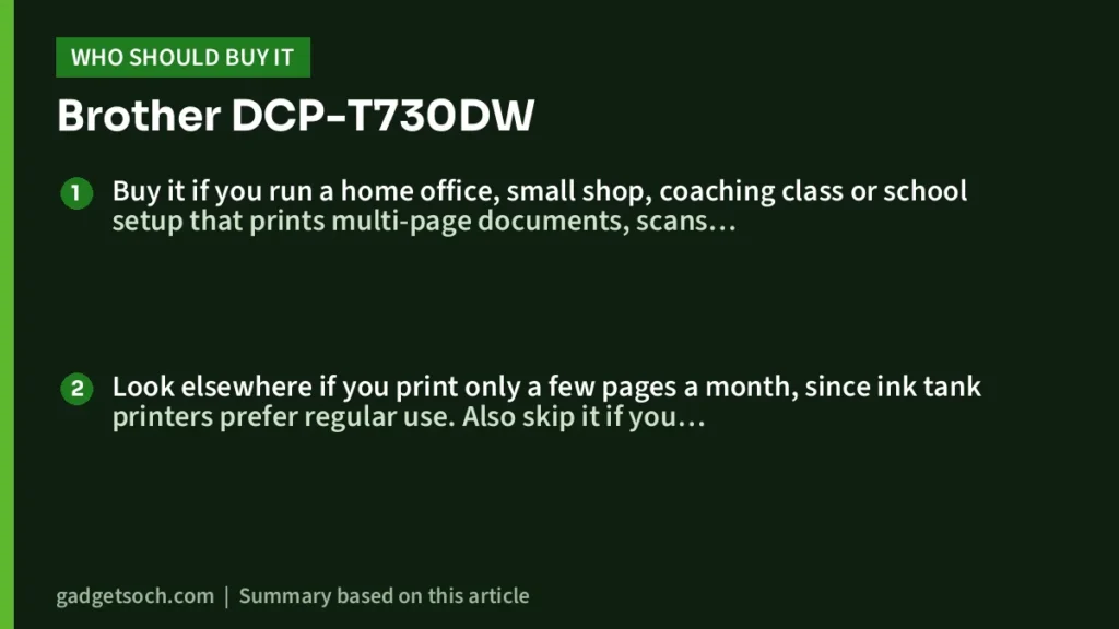 Who should buy the Brother DCP-T730DW