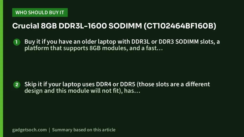 Crucial 8GB DDR3L: who should buy which