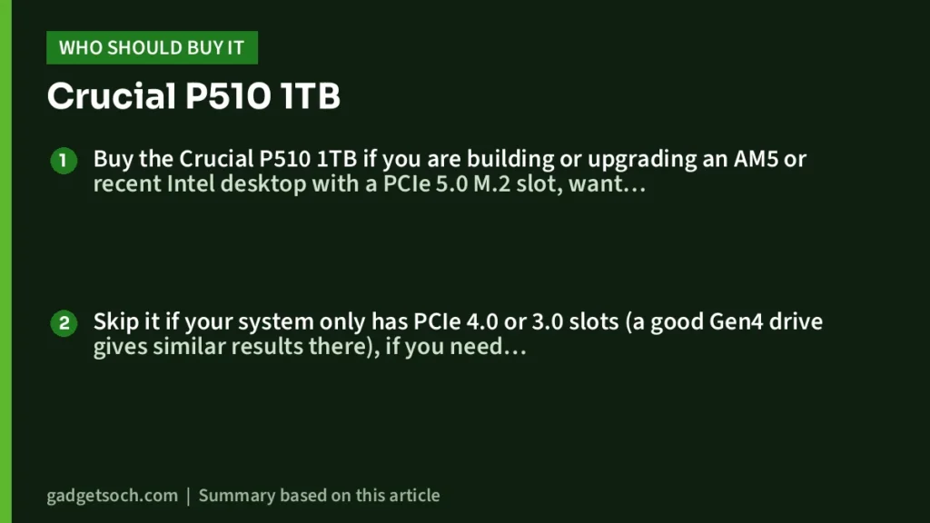 Who should buy the Crucial P510 1TB