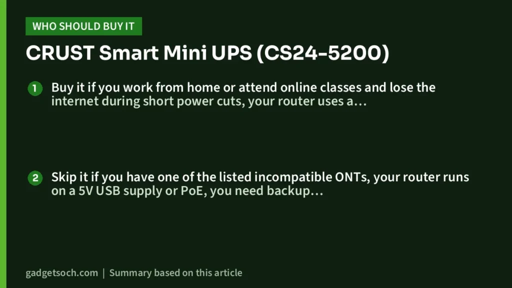 Who should buy the CRUST Smart Mini UPS