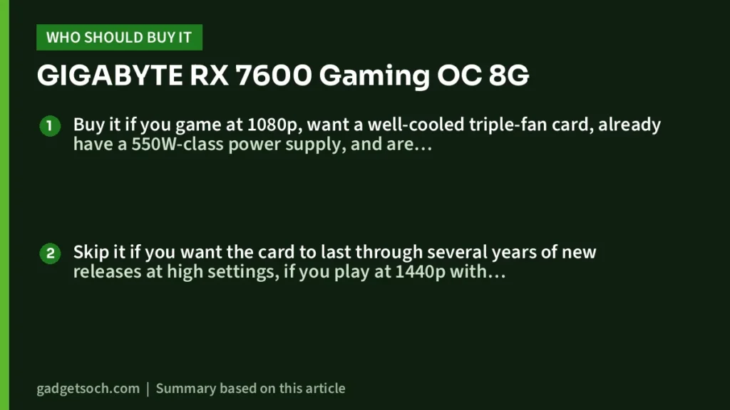 Who should buy the RX 7600 Gaming OC 8G