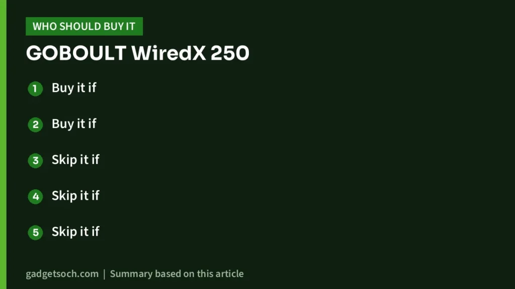 Who should buy the GOBOULT WiredX 250